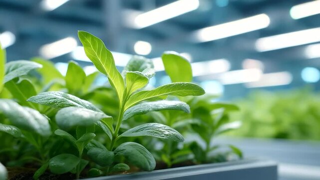 Lab-farm hybrid with Singaporean bioengineers hybridizing beans and moringa, climate-adaptive genetic tech, pioneering sustainable harvest, enhanced organic market. three-quarter wide angle, cinemat