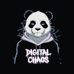 Panda streetwear illustration for t shirt design