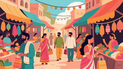 Vibrant Indian Market Scene