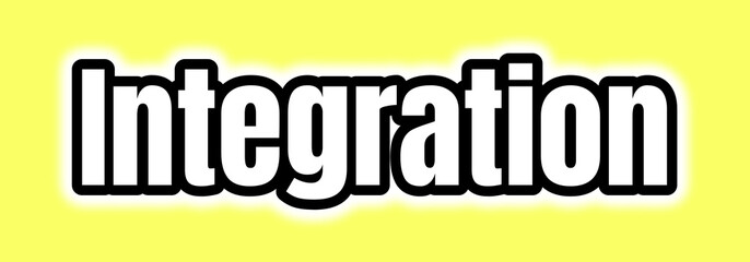 Integration Text With Bold White Font and Bright Yellow Background, Designed for Unity, Systems, and Seamless Connection Themes