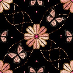 Delicate floral and butterfly pattern