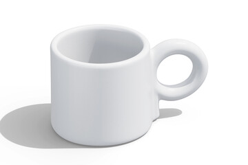 Realistic 3D Render cup white color isolated on white background (Manual Design)