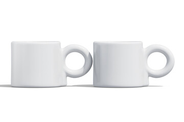 Realistic 3D Render cup white color isolated on white background (Manual Design)