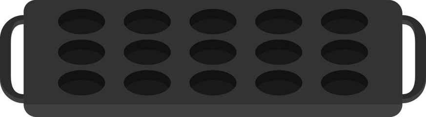 Takoyaki Cast Iron Pan Flat Illustration. Clean Icon Design Element on Isolated White Background