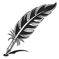 Obraz premium Feather quill, ink pen for writing design