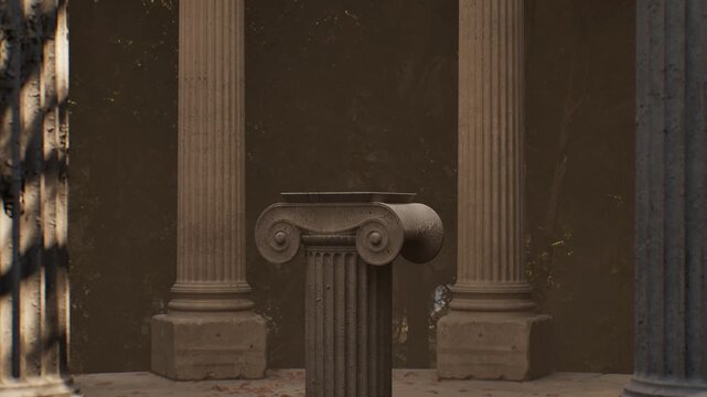 Ancient greek ionic order column pedestal