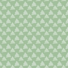 Design featuring repeated Christmas pine trees on a light green background projects