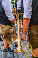 typical music instrument of a bavarian brass band