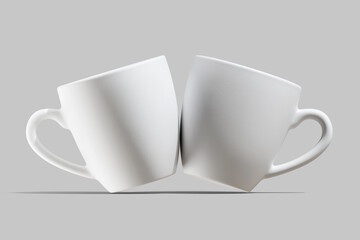 Realistic Cup white color for mockup collection 3d render illustration