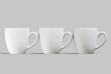 Realistic Cup white color for mockup collection 3d render illustration