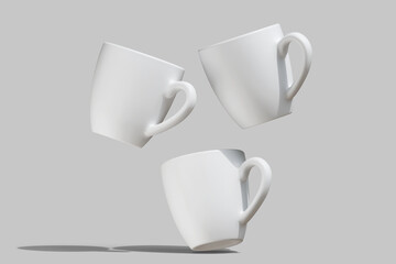 Realistic Cup white color for mockup collection 3d render illustration