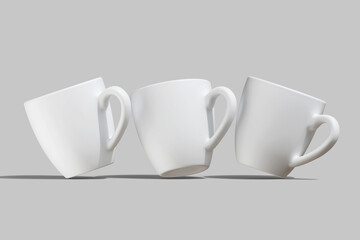 Realistic Cup white color for mockup collection 3d render illustration