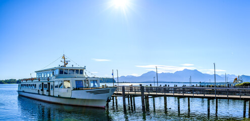 typical passenger ship - prien am chiemsee lake