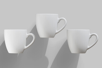 Realistic Cup white color for mockup collection 3d render illustration