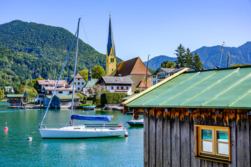 old town of Rottach-Egern at the Tegernsee lake