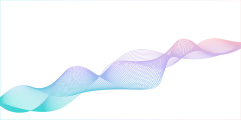 Dynamic abstract fluid waves with multicolor gradient on minimalist light background.
