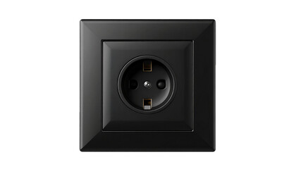 Stylish Black Electric Outlet for Energy and Home Connection Isolated on White