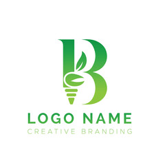 EcoFriendly Branding Light Bulb 'B' Logo