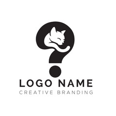 Cat Question Mark Logo Creative Branding Identity