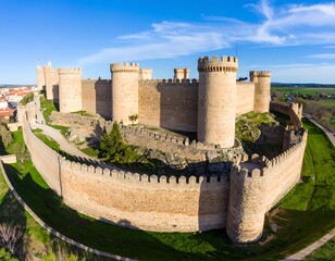 Panoramic view of a medieval fortress