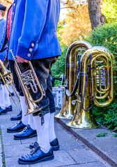 typical music instrument of a bavarian brass band