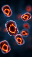 Microscopic Marvel: A stunningly detailed close-up showcases vibrant, illuminated cells, revealing the intricate beauty and complex structure of life at the cellular level.
