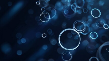 Abstract Circles: An artistic and serene visual of transparent circles, rendered against a cool, dark backdrop, creates a sense of depth and ethereal beauty.