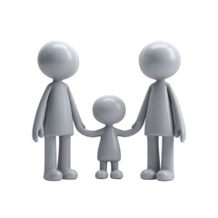Family Support Trio Holding Hands on Transparent Background