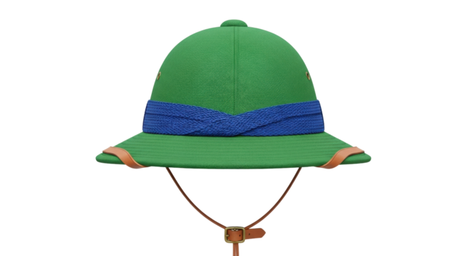 Isolated Pith helmet, safari hat, sun helmet used for sun protection and in tropical climates