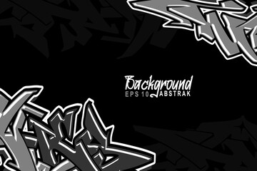 Vector background design in black and white. Graphic abstract line racing kit design for vehicle wrap, background, sticker, jersey.