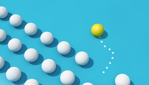 Different Direction And New Business Creative Strategy And Solution. Standing Out from The Crowd Concept