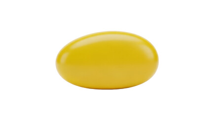 Isolated yellow egg, smooth surface, single object, Easter egg decoration, dyed golden color