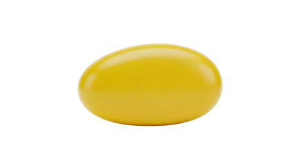 Isolated yellow egg, smooth surface, single object, Easter egg decoration, dyed golden color