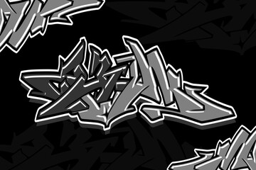 Vector background design in black and white. Graphic abstract line racing kit design for vehicle wrap, background, sticker, jersey.