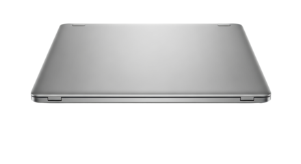 Isolated modern laptop computer, closed lid, generic design and neutral appearance