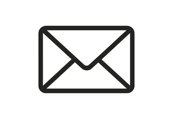 Mail vector icon, email message symbol. Simple flat line outline envelope for web design, logo, app, and UI. Communication and contact button isolated on white background.