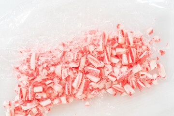 Preparing Crushed Candy Canes for Baking Projects