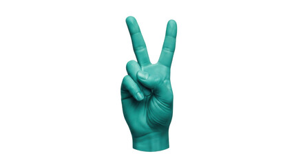 Isolated hand showing peace sign gesture, conceptual freedom, unity, greeting symbol