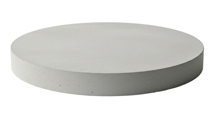 Isolated cement block, solid round piece, neutral color for product photography prop or display