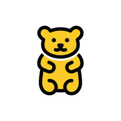 Gummy Bear Yellow Cartoon Icon Illustration
