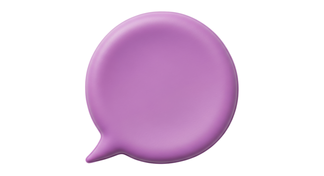 Isolated purple chat bubble graphic conveys communication, conversation on social media