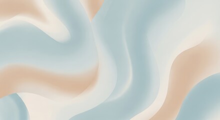 Abstract pastel-colored wave-like shapes on a white background.