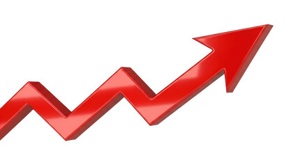 Isolated financial arrow symbol design showing growth, trend, upward motion and progress