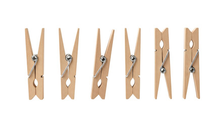 Isolated clothes pegs a small device used to hang up clothes for drying or securing paper documents