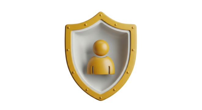 Isolated user account security illustration, personal data protection concept image icon