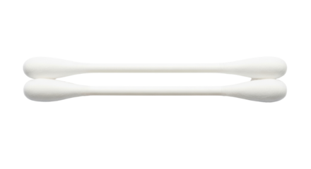 Isolated cotton swabs lying together, a beauty or hygiene accessory close up, no background