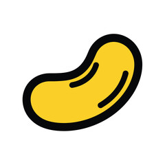 Yellow Jelly Bean Cartoon Icon
