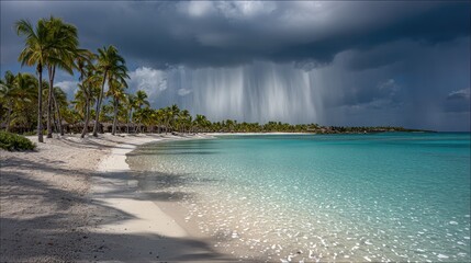 Fototapeta premium Tropical beach stormy weather