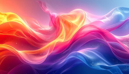 Obraz premium Abstract colorful flowing waves with glowing neon light and soft texture