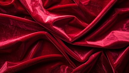 Obraz premium Luxurious red velvet fabric folds with rich elegant texture